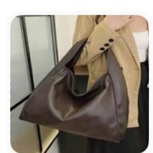Dark brown slouchy hobo bag